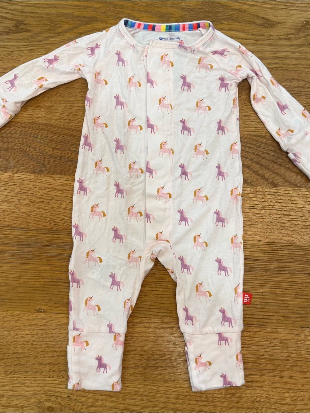 Magnetic Me Girl One-Piece Footie Pajamas with Pink & Purple Unicorns